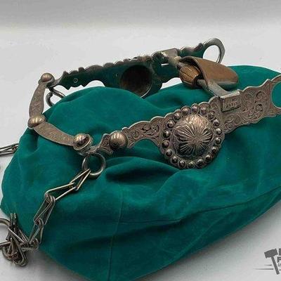 185 • beautiful sterling silver garcia show bit with slobber chains