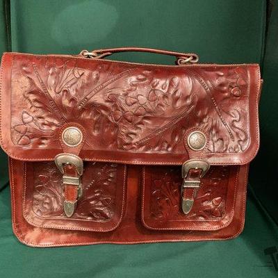 406 • american west tooled leather western messenger bag: brief case