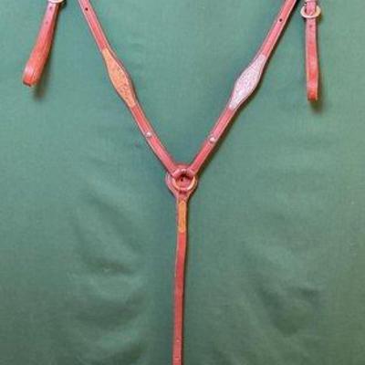 632 • western breast collar with silver overlay accents