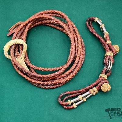 Sale Photo Thumbnail #340: 545 • braided leather reata with matching hobbles