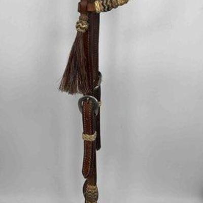 Sale Photo Thumbnail #322: 521 • equitech one ear leather and rawhide head stall