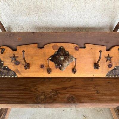 266 • western cowhide and star coat hanger