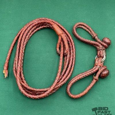 548 • braided leather reata with matching hobbles