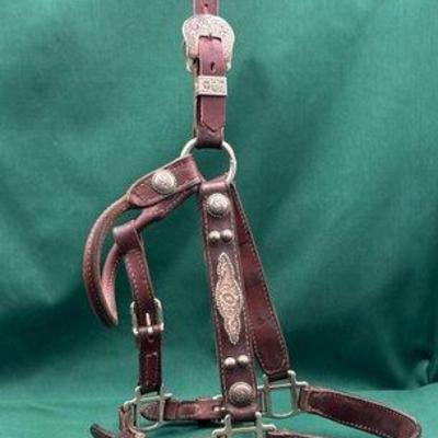 439 • vintage sterling silver engraved show halter