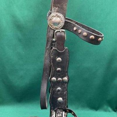 517 • antique studded western head stall