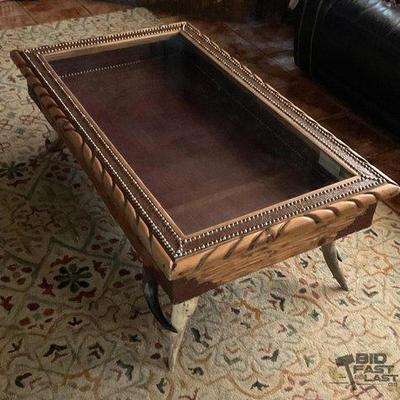 261 • custom longhorn shadow box coffee table