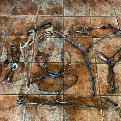 740 • misc used tack and tack pieces some with silver