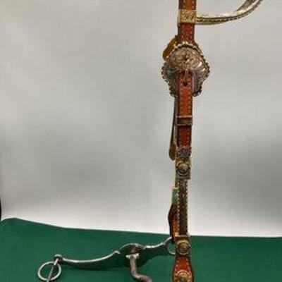 449 • western show or parade headstall and bit