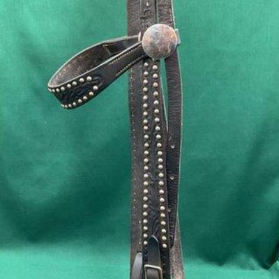 513 • antique western brow band head stall