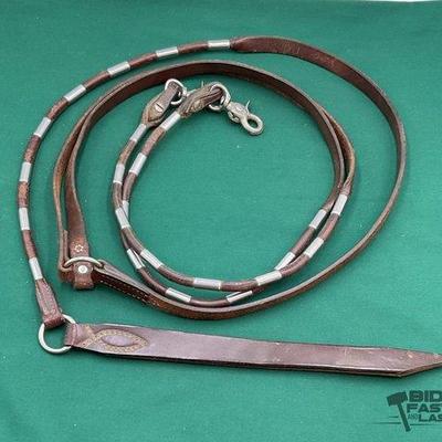 717 • dark leather romal rein set