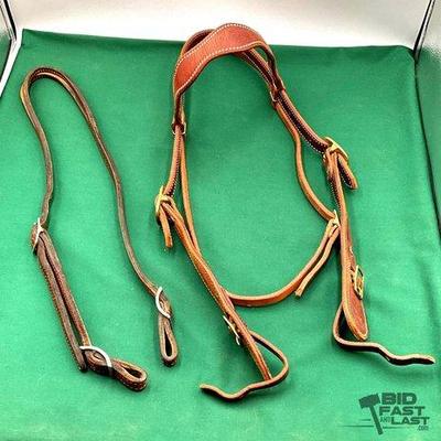Sale Photo Thumbnail #332: 531 • two western leather headstalls