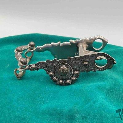 142 • ornate sterling silver bit show style "belt buckle"