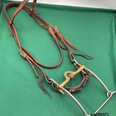 472 • western leather working headstall with quick bit