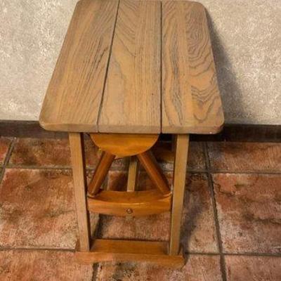 264 • rustic western style wagon wheel side table