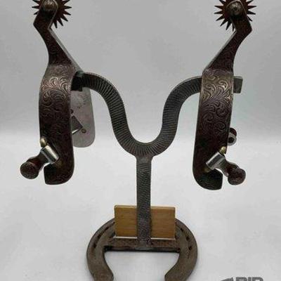 Sale Photo Thumbnail #2: 50 • vintage western sterling silver spurs