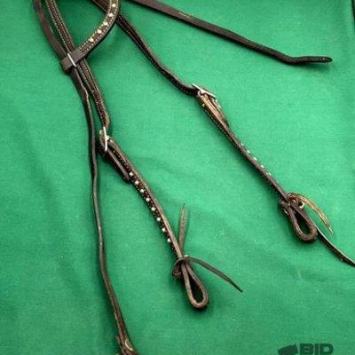 532 • black leather headstall
