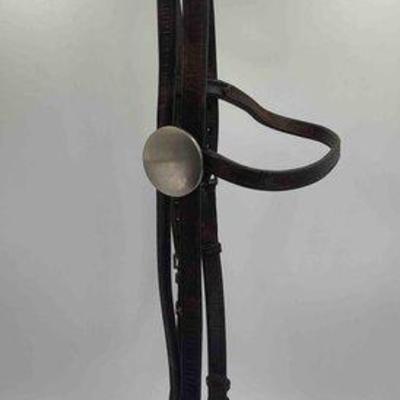 Sale Photo Thumbnail #330: 529 • three leather headstalls, one vintage and two new