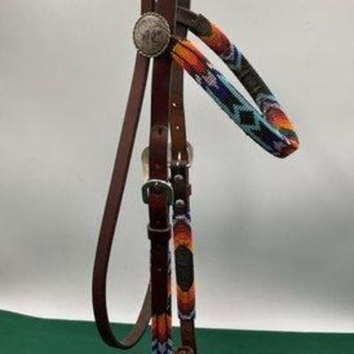 Sale Photo Thumbnail #335: 534 • beaded leather headstall