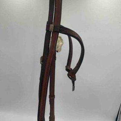 Sale Photo Thumbnail #307: 506 • vintage western show head stall with engraved sterling silver