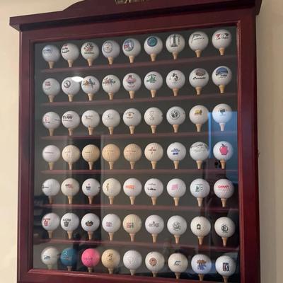Golf Balls In Wall Hanging Display Cases | Set Of 7 Golf Glasses