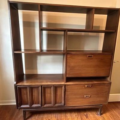 Mid-Century Modern Walnut Room Divider / Display Cabinet | 60x12x70