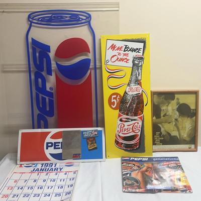 Vintage Pepsi “More Bounce to the Ounce” Sign | Mid-Century Advertising Bold & colorful Pepsi Signs
