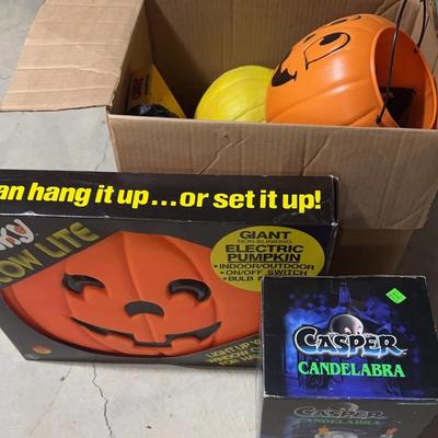 Halloween Glow Lite Electric Pumpkin | Casper Candelabra | Mystery Box