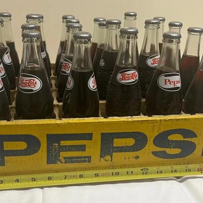 Vintage Pepsi Bottles & Wooden Crate | 1950s–1970s Logos & Styles Classic glass Pepsi bottles