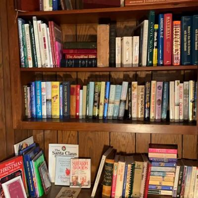 Collection of Bibles, Hardbacks, and Educational Books