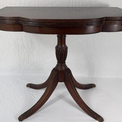 Duncan Phyfe-style Folding Game Table with Brass Claw Feet