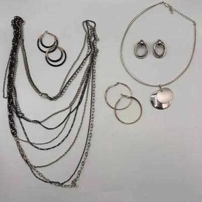 Costume Jewelry Set with Necklaces and Earrings