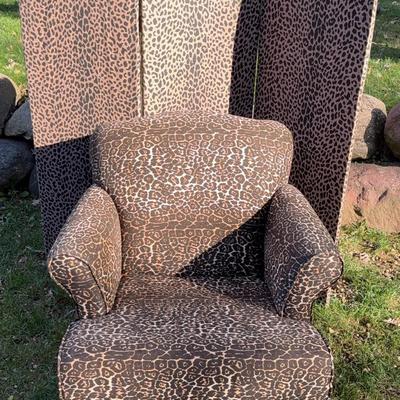 Cheetah Print Chair & Privacy Screen 