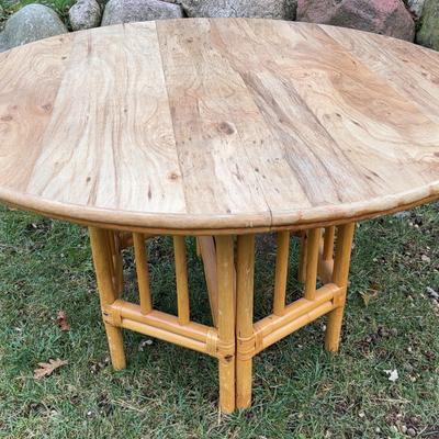 Vintage Round Dining Table + Two Leaves 