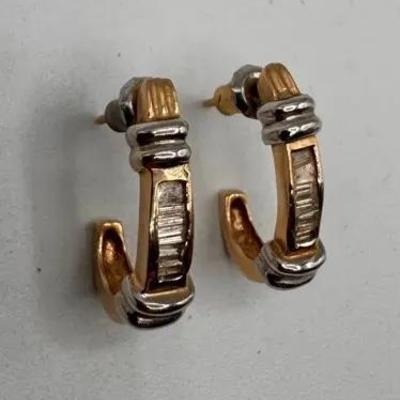 14k Gold Two-tone Hoop Earring