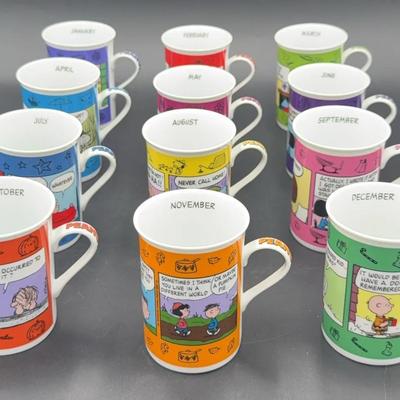 Peanuts Calendar Coffee Mug Set - 12 Months 