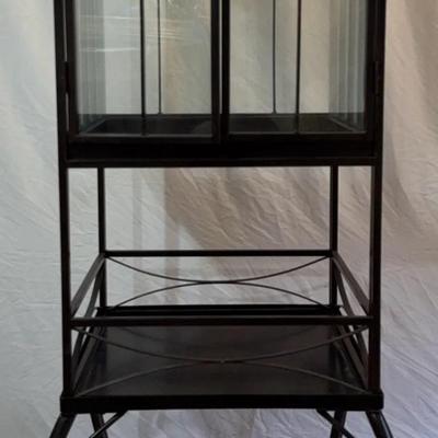 Gothic-style bronze finished metal display gazebo or terrarium