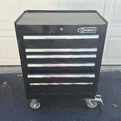 Electrified Five Drawer Rolling Kobalt Tool Cabinet