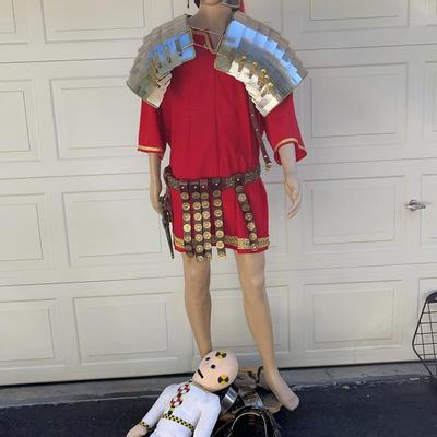 Mannakin With Roman Style Armor And Safety Dummy