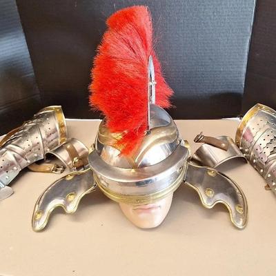 Centurion Starter Pack Roman Costume Gloves & Helmet