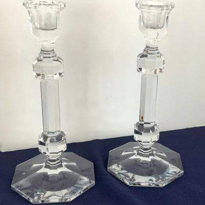 Pair Of Reidel Crystal Candle Holders