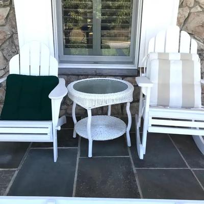 Pair Of Adirondack Style Chairs With Side Table - Left Side