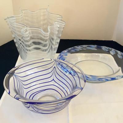 Trio Of Decorative Art Glass Bowls