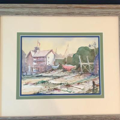 Authenticated Matthew Mack Watercolor - The Boatyard