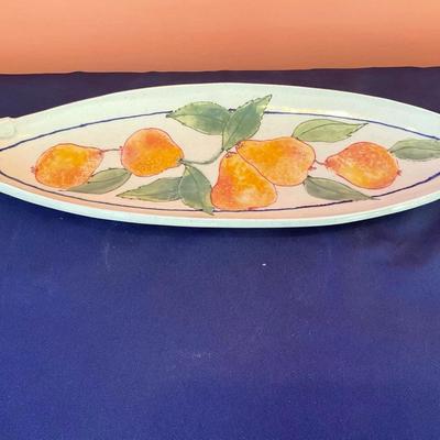 Signed Hand Painted Ceramic Oval Dish
