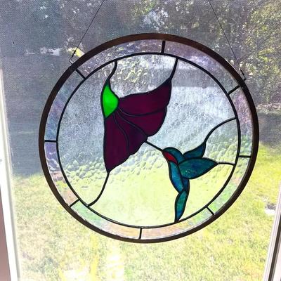 Hummingbird Stained Glass Window Hanging