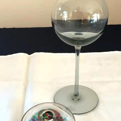 Pair Of Unusual Blown Glass Vases