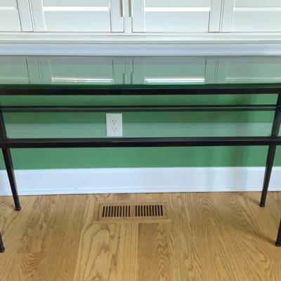 Glass Top Metal Side Table
