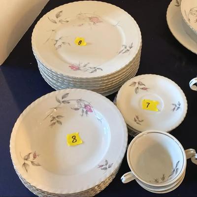 Set Of Bohemian China Rose Pattern
