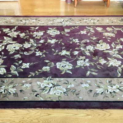 Floral Rug Burgundy Sage Green