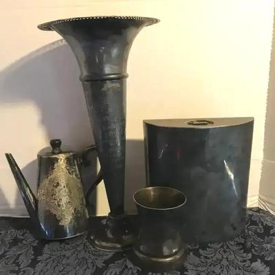 Vintage Unique Silver Pieces Including Steeple Chase Trophy